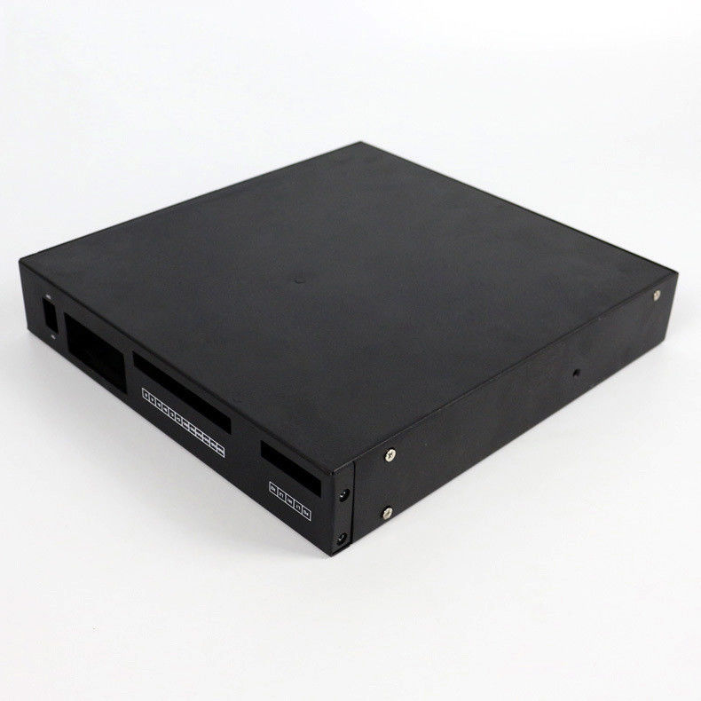 Black Powder Coated Sheet Metal Enclosures Dual Socket Box Customizable